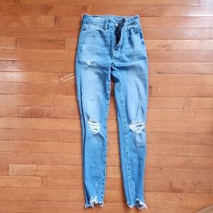 American Eagle Outfitters High Rise Blue Distressed Jeans
